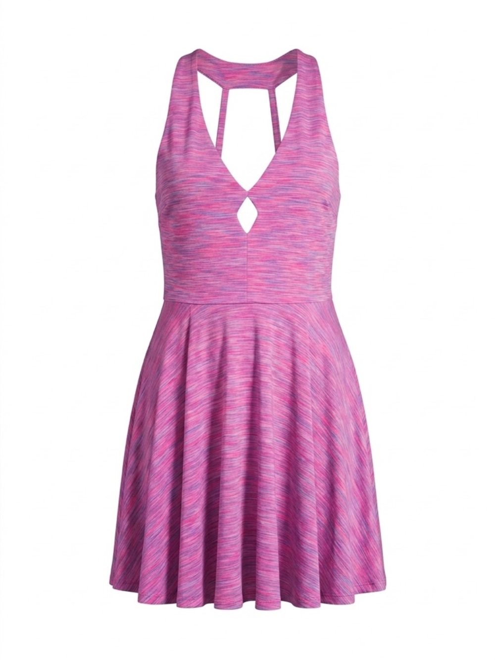 silence + noise Pink & Purple Space-Dye Fit-and-Flare Mini Dress